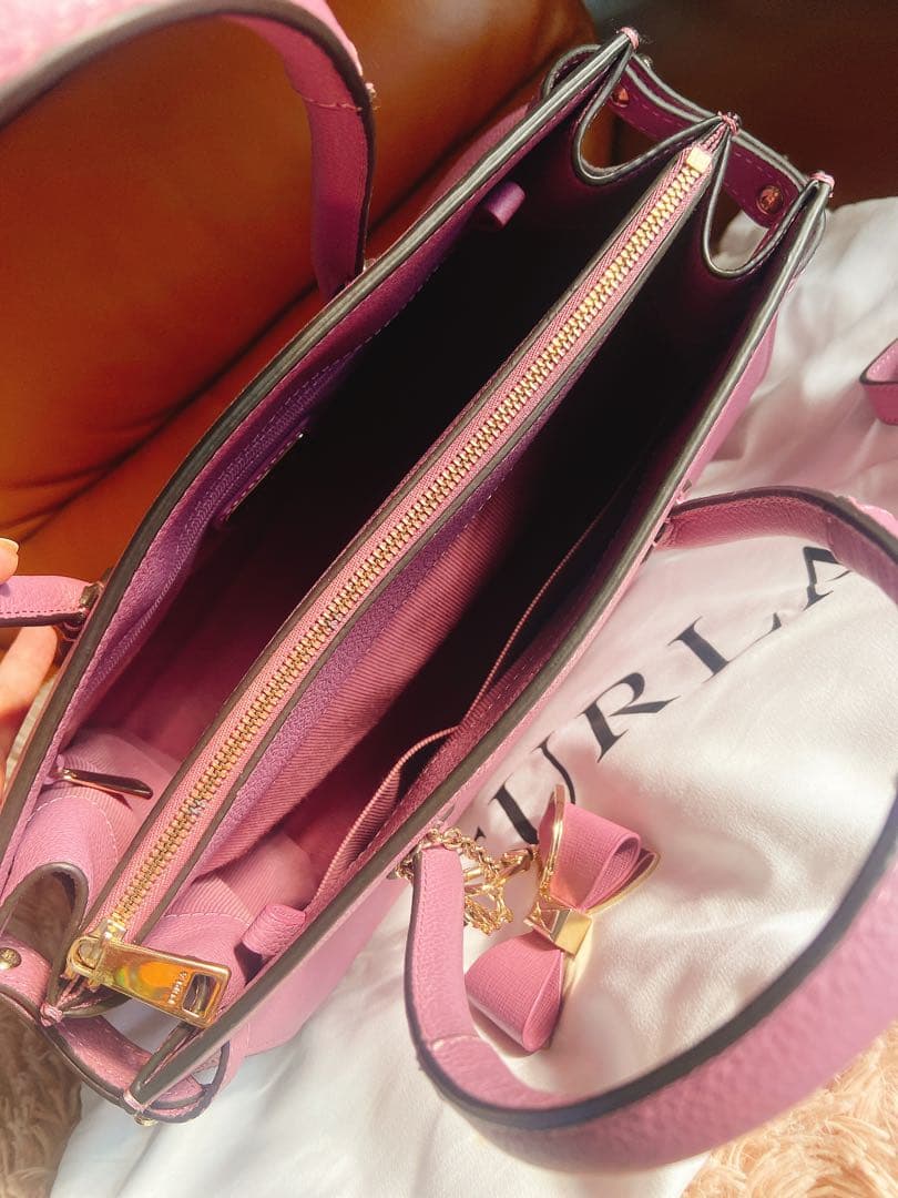 FURLA／2way ハンドバッグ／ピンク