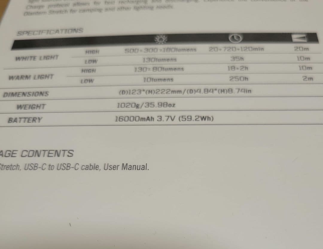 Olight Lantern Stretch 500ルーメン キャンプ用ランタン