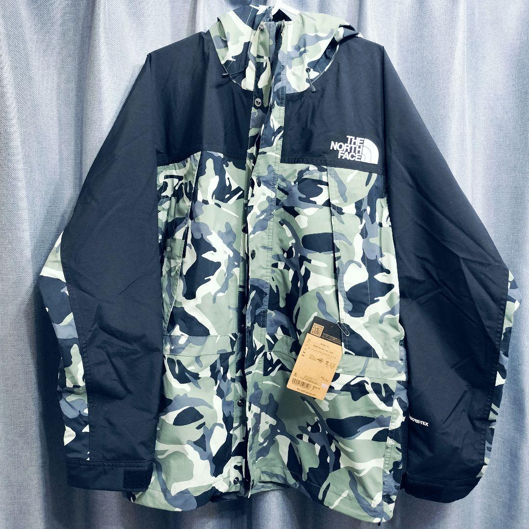 【ノースフェイス】ノベルティマウンテンライトジャケットカモフラ柄 ゴアテックス