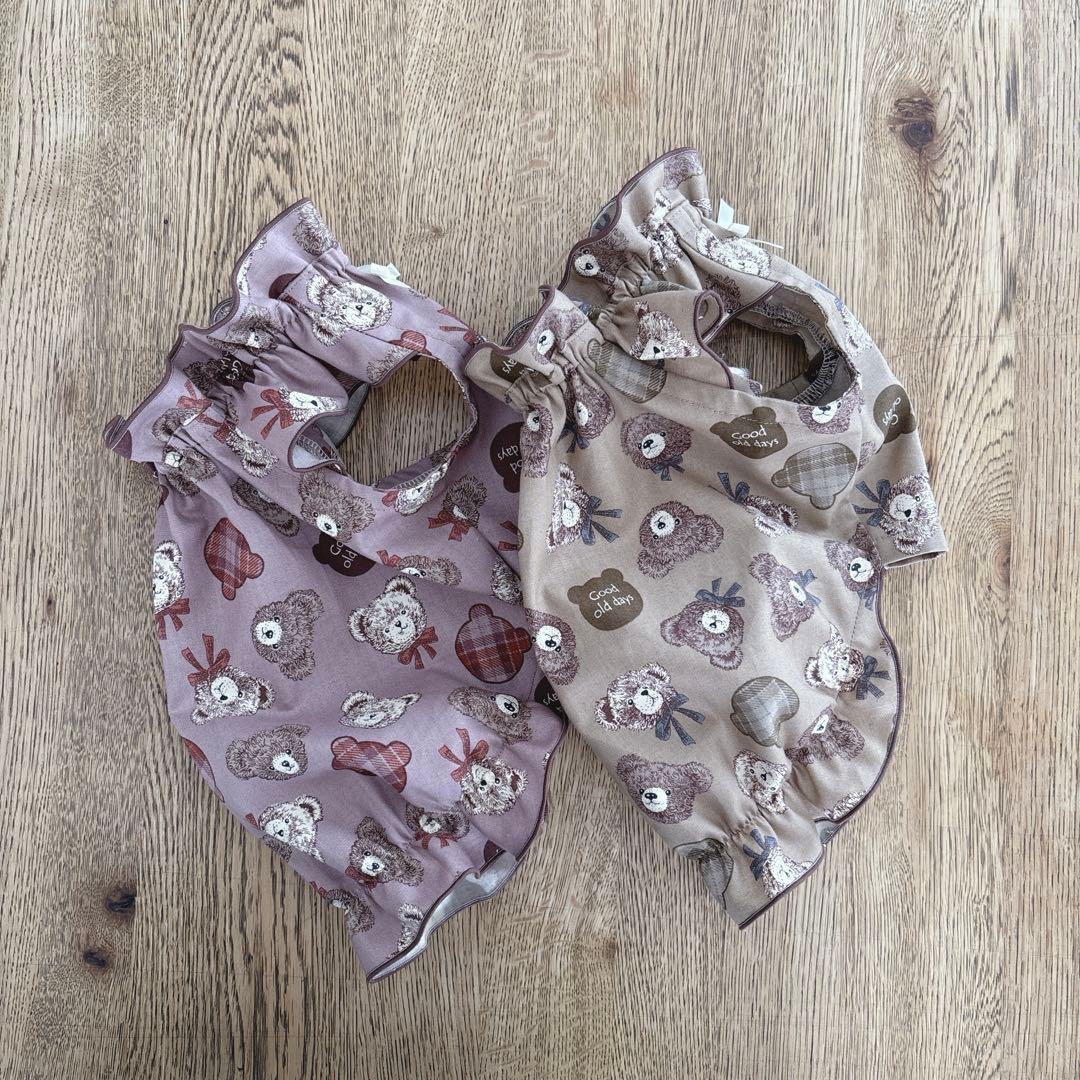 ハンドメイド　秋物SALE くまさん立ち襟バルーンチュニック