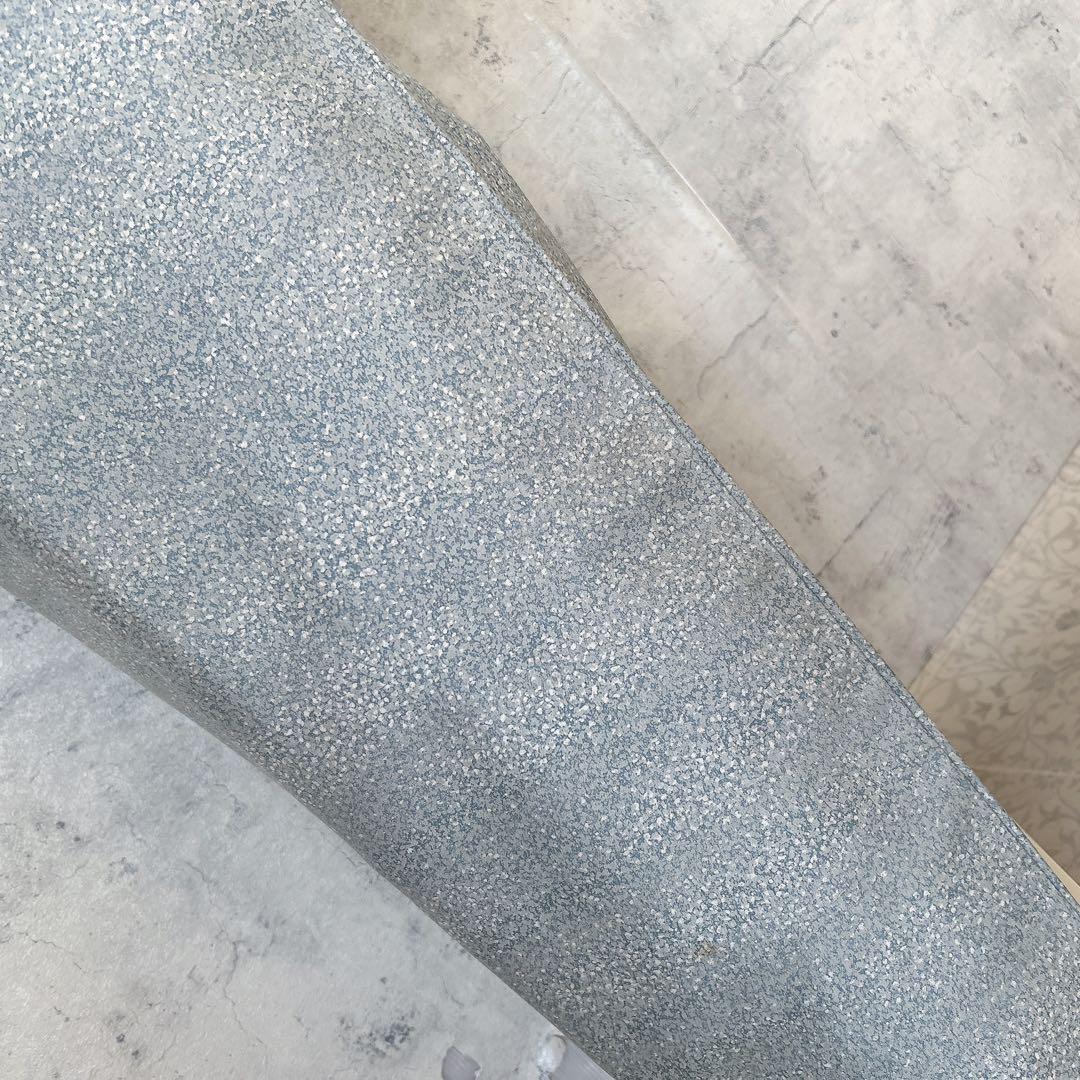 大島紬　染め大島　小紋　フルセット　着物　正絹　水色　難あり　p2