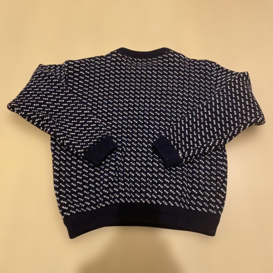 LLBEAN バーズアイ　ウールニットセーター　ノルウェー製　80s Large