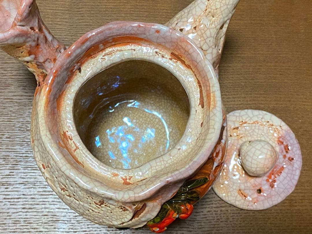 【希少！新品未使用】楽山焼　天神蟹煎茶器揃6点セット　急須　湯呑み　蟹細工　愛媛