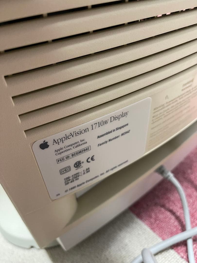 AppleVision 1710AV M294 2 モニター 1996年製