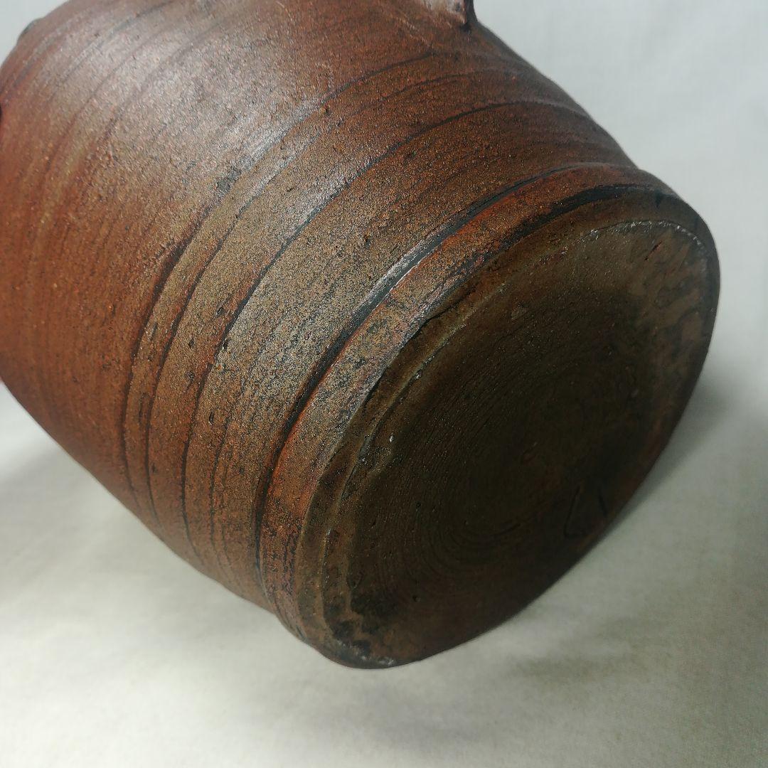 陶印あり　窯印　古備前　船虫徳利　壺　花瓶　花入　花器