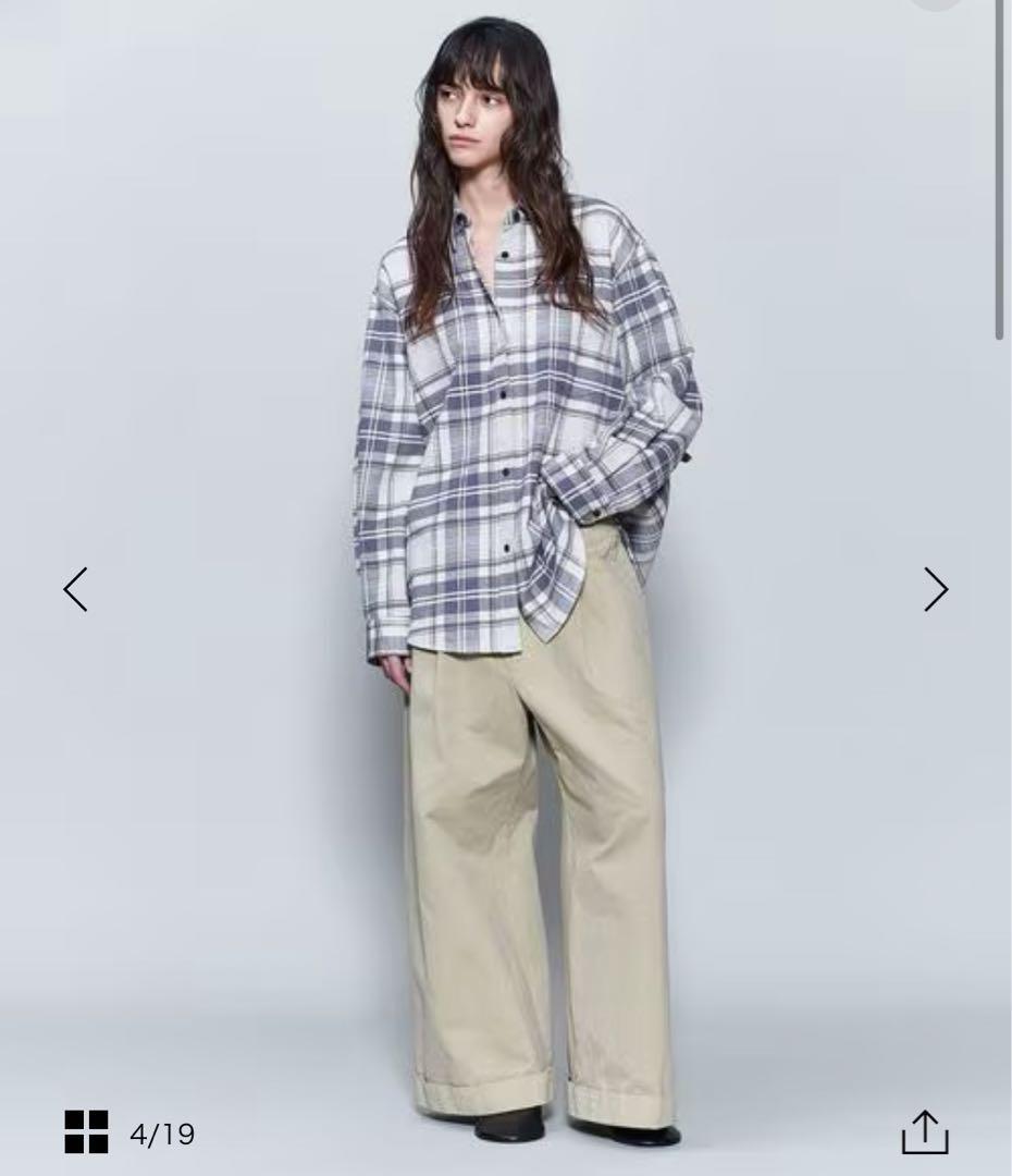 ＜6(ROKU)＞コットンチノワイドパンツ