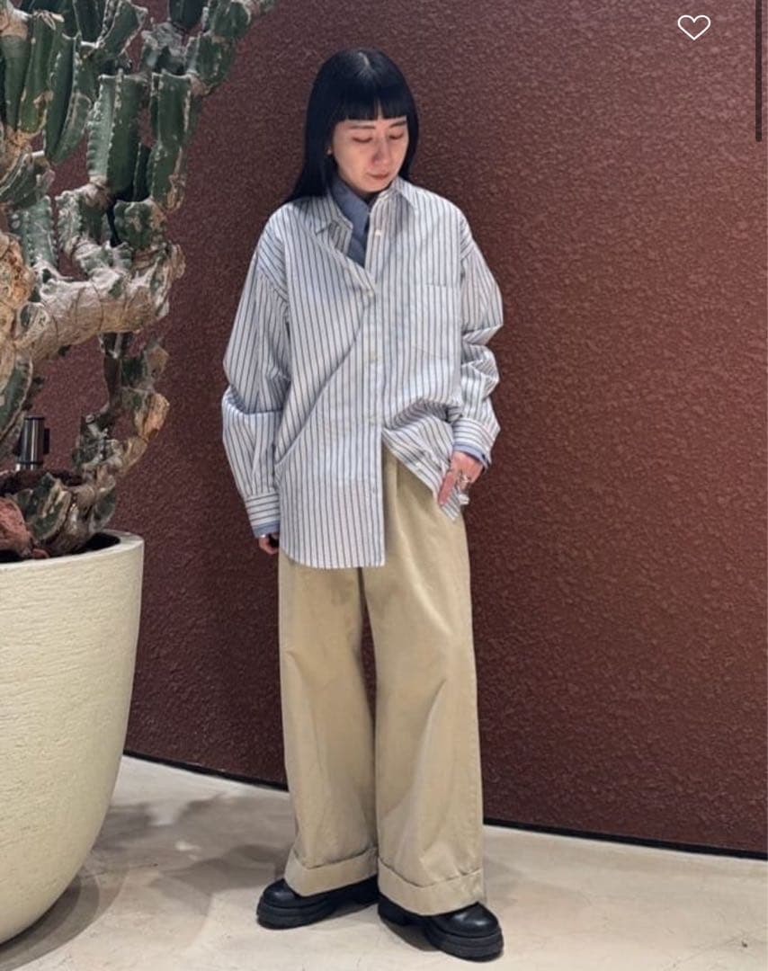 ＜6(ROKU)＞コットンチノワイドパンツ