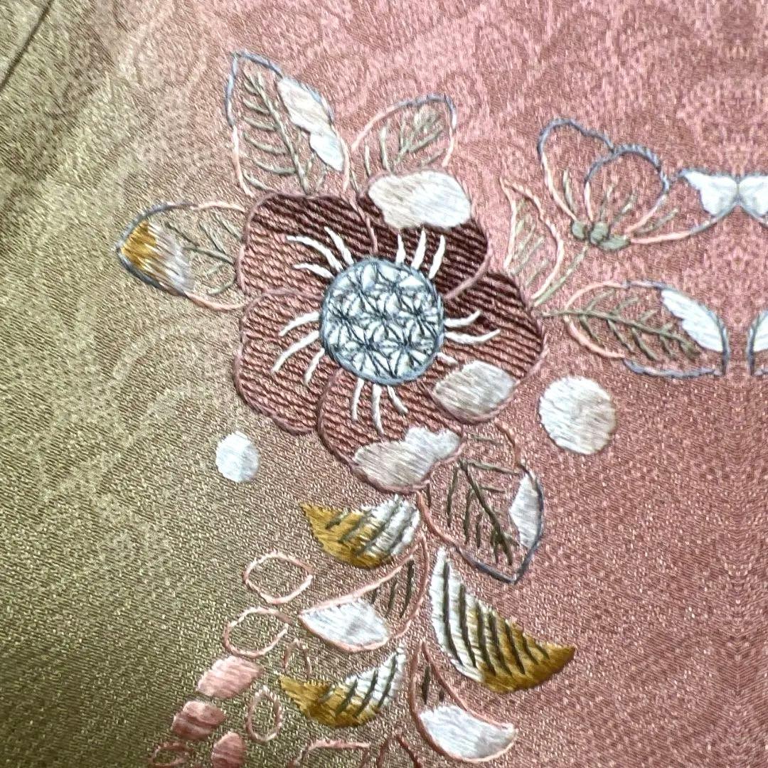 作家もの　刺繍　相良刺繍　辻ヶ花模様　辻ヶ花地紋　付け下げ　着物　124a p