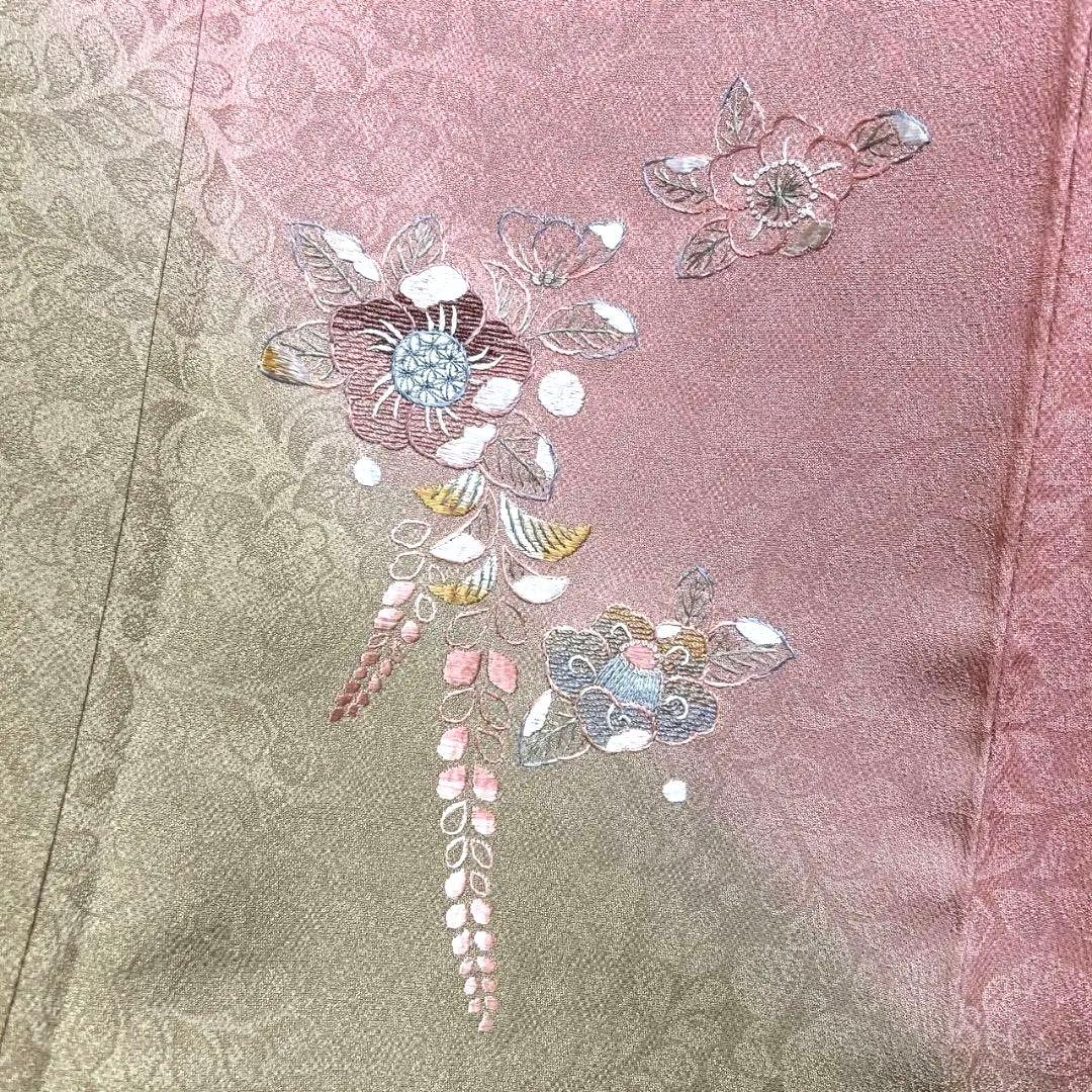 作家もの　刺繍　相良刺繍　辻ヶ花模様　辻ヶ花地紋　付け下げ　着物　124a p