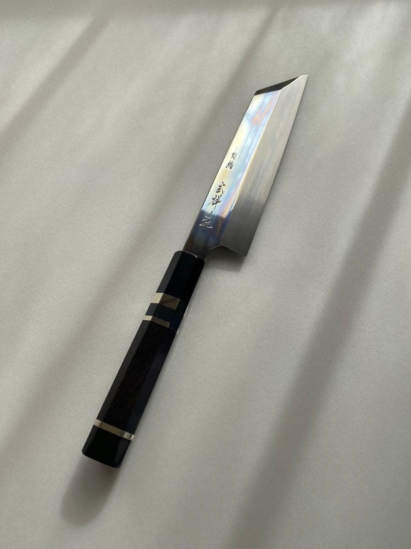 【島人】玄海正国 ケンムキ 6寸 水本焼 青紙2号 水牛角黒檀八角柄銀巻