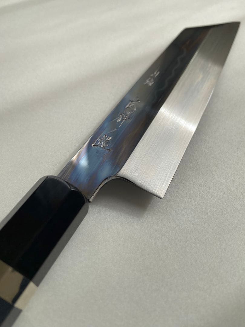 【島人】玄海正国 ケンムキ 6寸 水本焼 青紙2号 水牛角黒檀八角柄銀巻