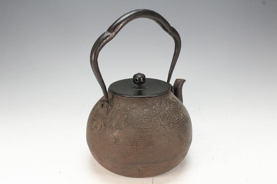 茶道具 刷毛目 鉄瓶 大サイズ 美品(K-XA824)
