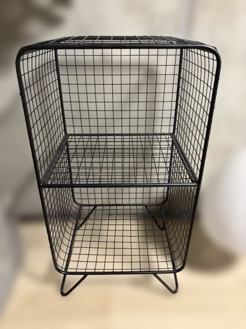 ART OF BLACK ブラック スタンド付き スチールメッシュ 2段ラック