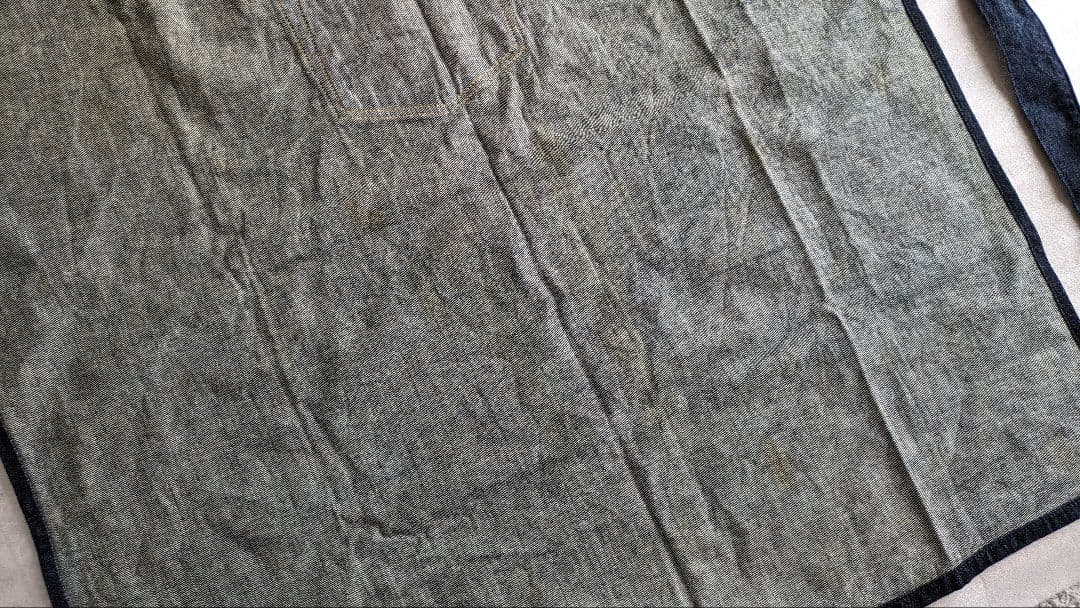 エヴィス　前掛けエプロン　デニムエプロン