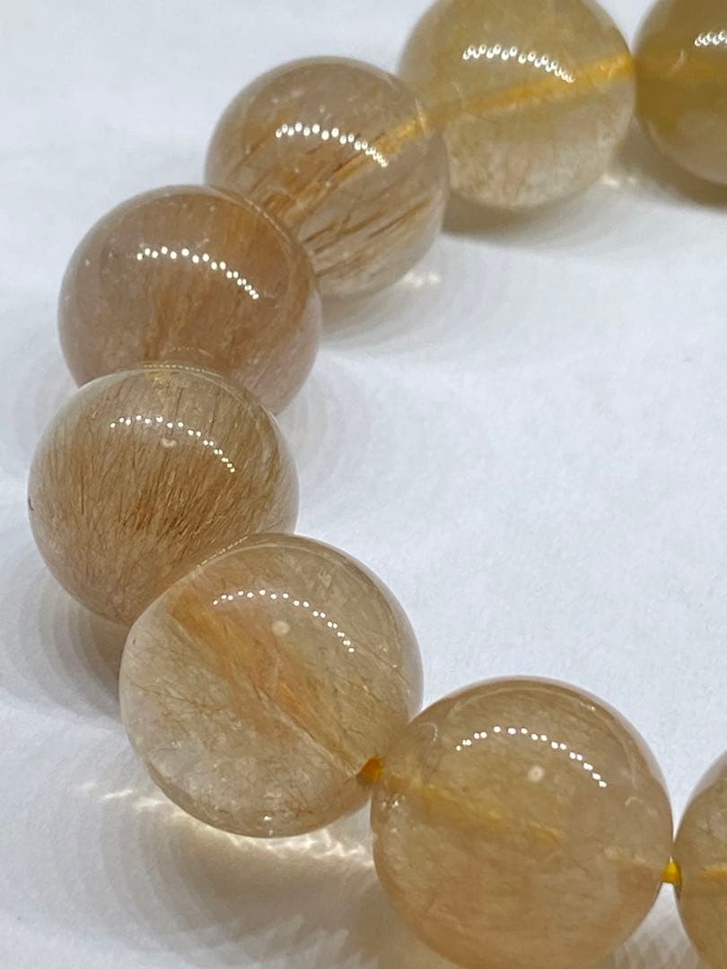 ゴールドルチル*16mm*天然石ブレス