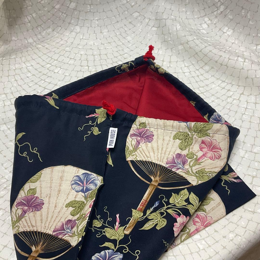 【ピンクハウス】 PINK HOUSE 浴衣 ハンガー 巾着 帯 朝顔うちわ柄