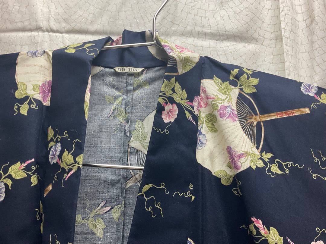 【ピンクハウス】 PINK HOUSE 浴衣 ハンガー 巾着 帯 朝顔うちわ柄