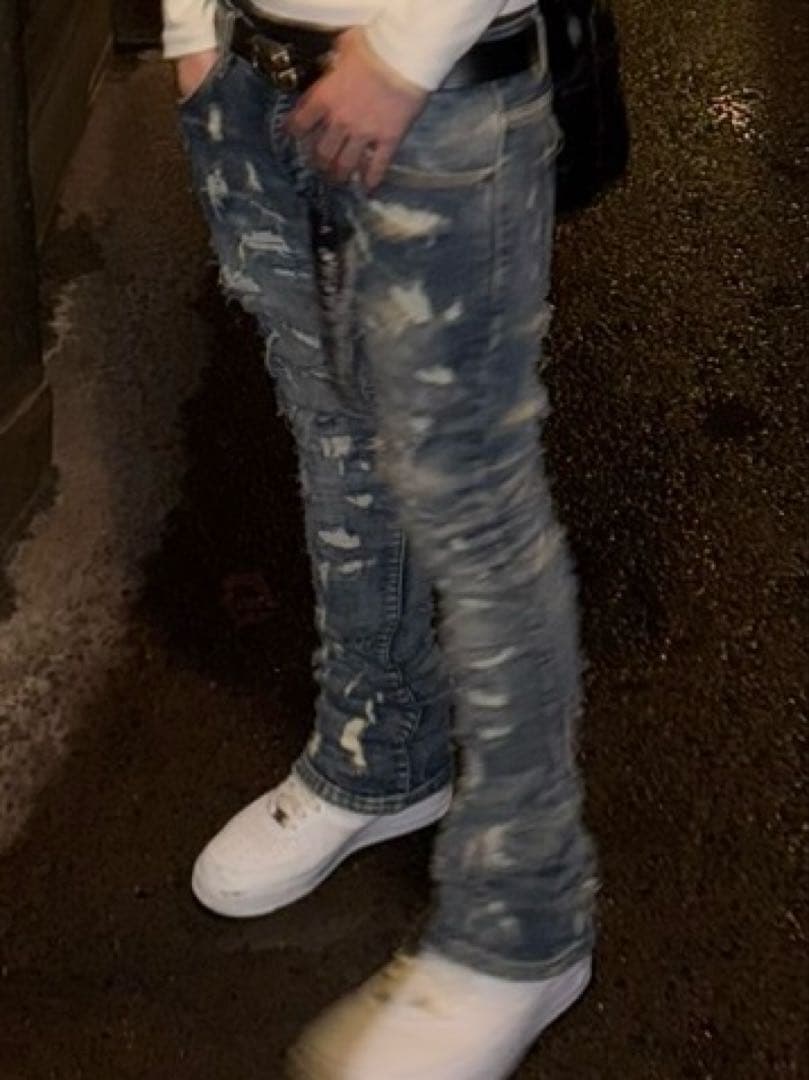 valabasas デニム　クラッシュデニム　drip swag