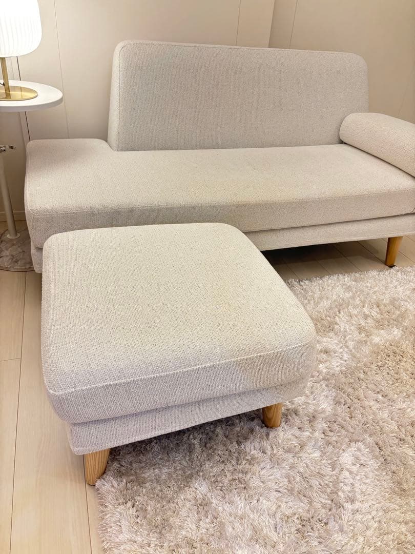 Francfranc フランフラン シャギーラグ（ホワイトベージュ）