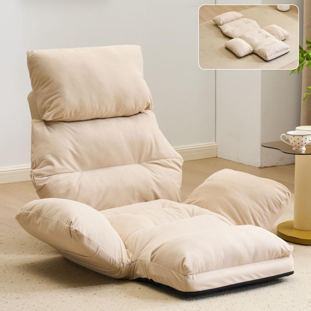 座椅子 ソファーベッド 一人掛けソファ 6段調整 リクライニングソファ 通気性