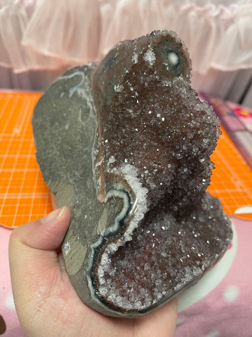 綺麗❣️原石 天然石浄化　ウルグアイ産 赤色アメジスト 水晶クラスター　⑧