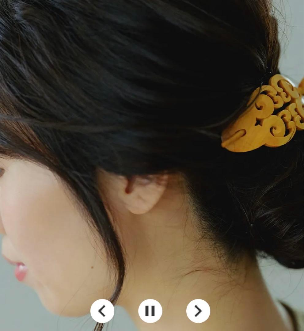 【新品】浅草 よのや櫛舗 木製 髪留め マジェステ(棒留め) つげ櫛 本つげ