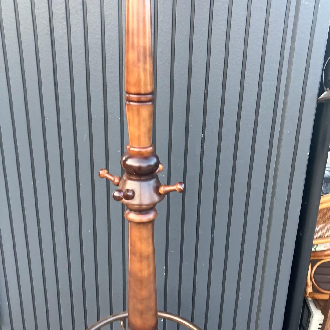 昭和レトロ カリモク 木製 ポールハンガー ハンガーラック 傘立て ビンテージ