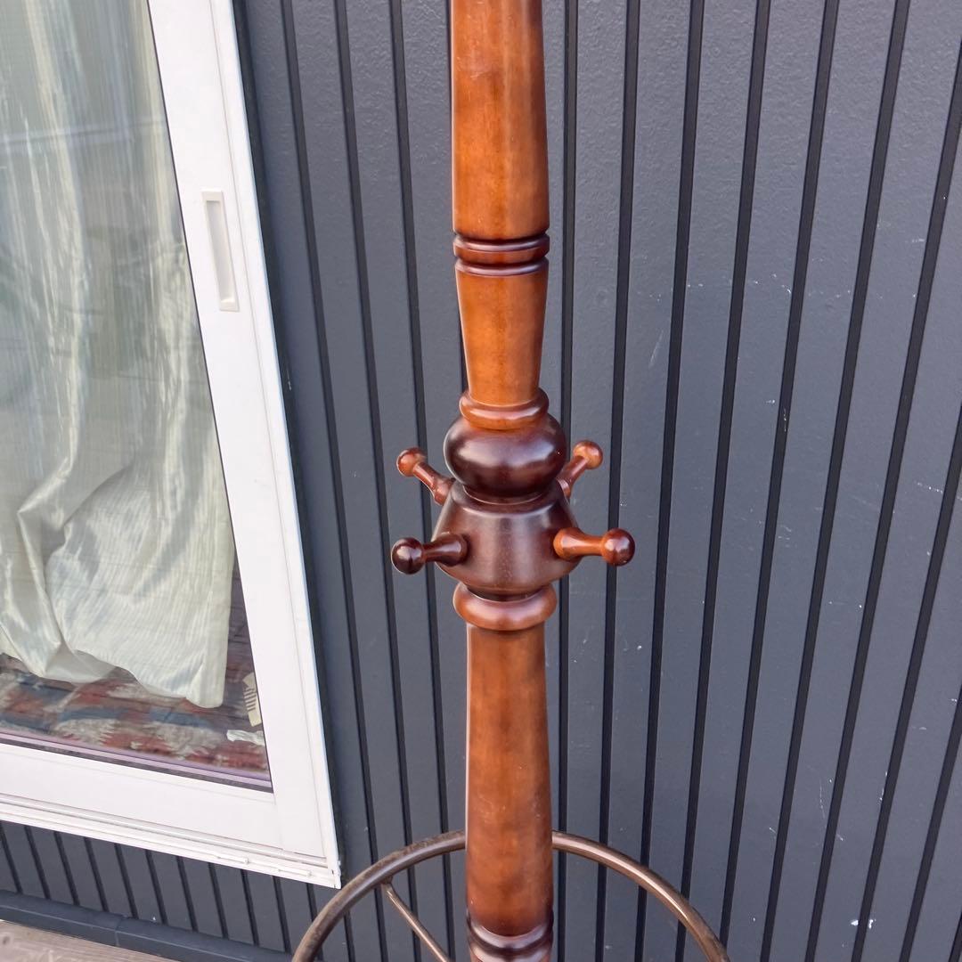 昭和レトロ カリモク 木製 ポールハンガー ハンガーラック 傘立て ビンテージ