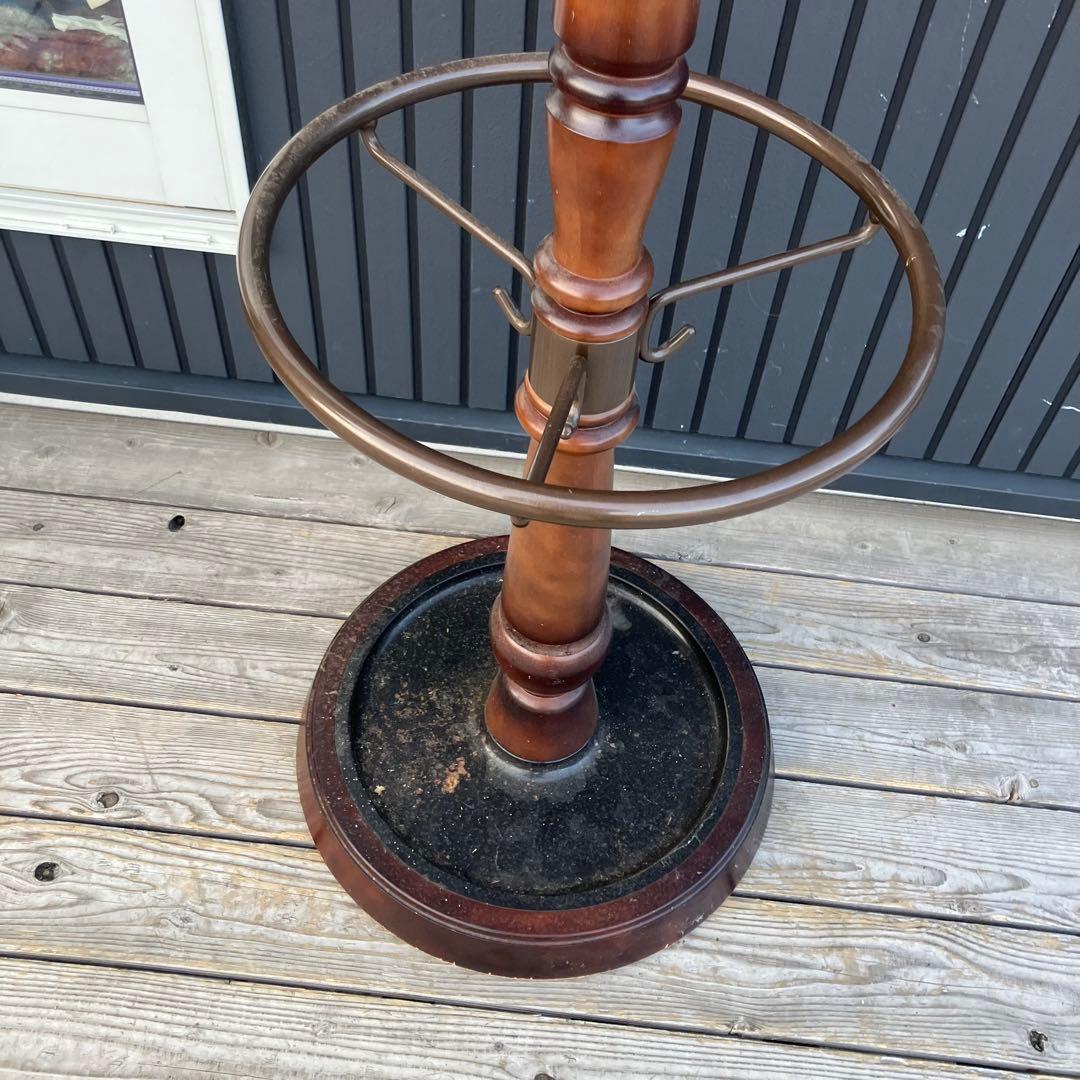 昭和レトロ カリモク 木製 ポールハンガー ハンガーラック 傘立て ビンテージ