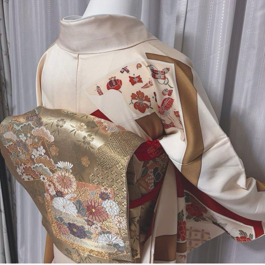 ミ*ミ様 正絹　訪問着 フルセット　肌色 吉祥文様　上品　フォーマル　オ10