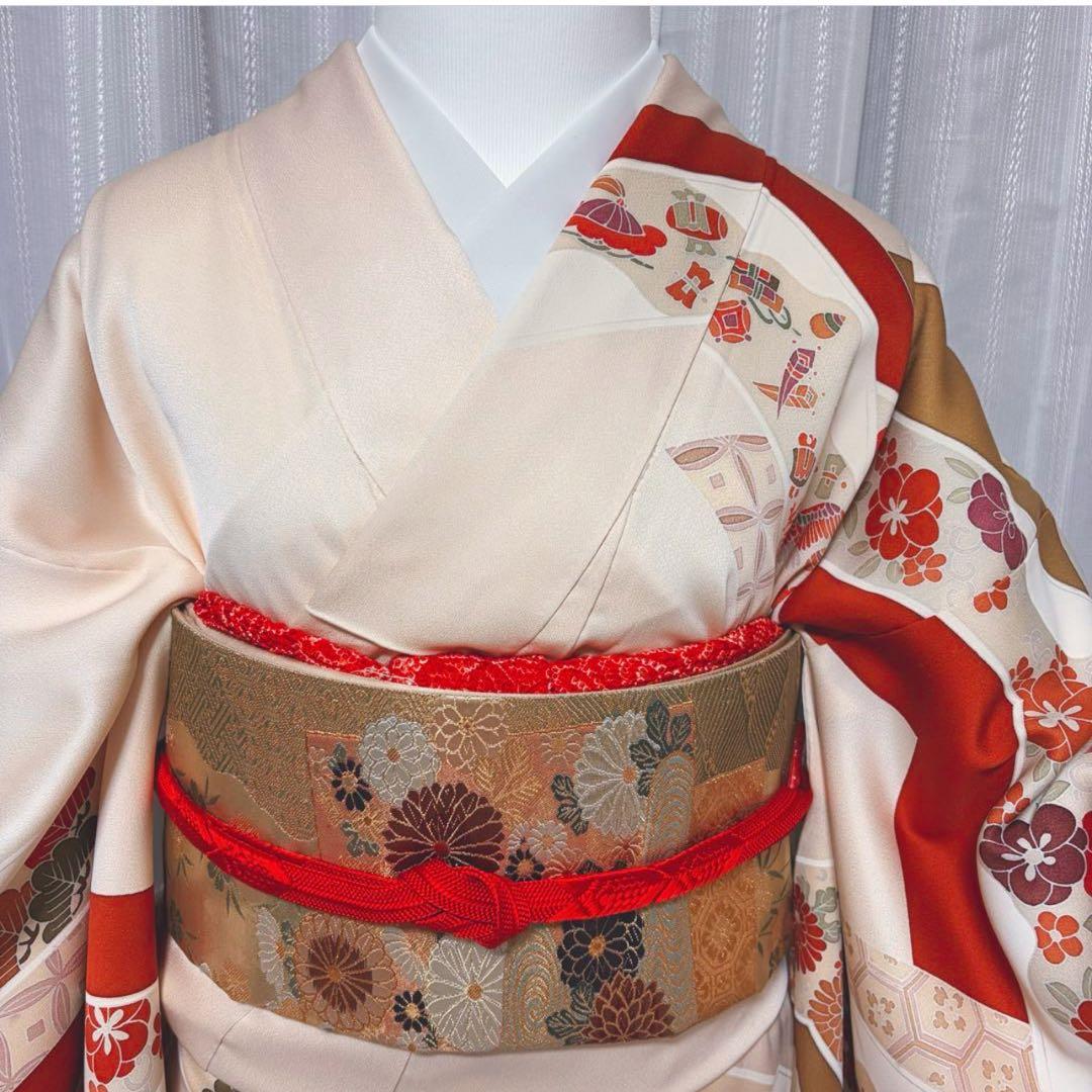 ミ*ミ様 正絹　訪問着 フルセット　肌色 吉祥文様　上品　フォーマル　オ10