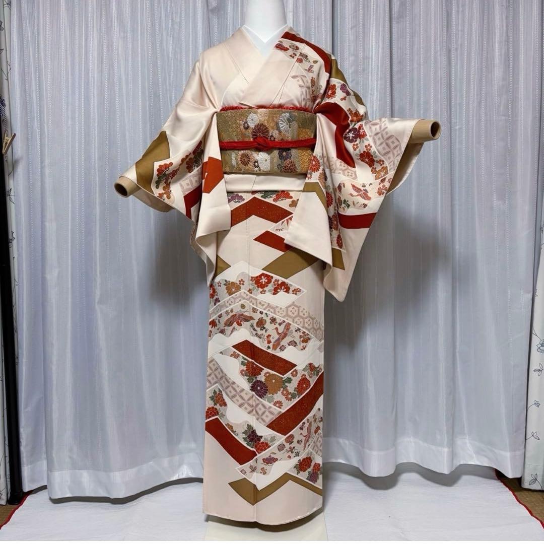 ミ*ミ様 正絹　訪問着 フルセット　肌色 吉祥文様　上品　フォーマル　オ10