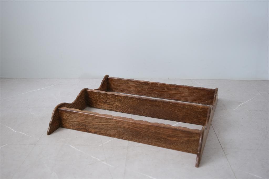 フランスアンティーク木製ウォールシェルフ/壁掛けラック/飾り棚(90-125-3