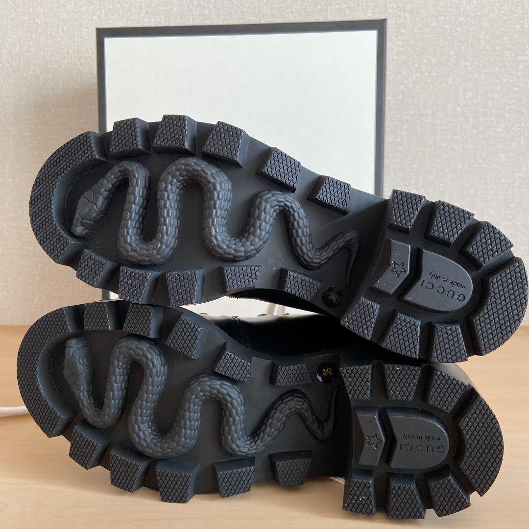 GUCCI グッチ　アンクルブーツ　レザー　シルヴィウェブ