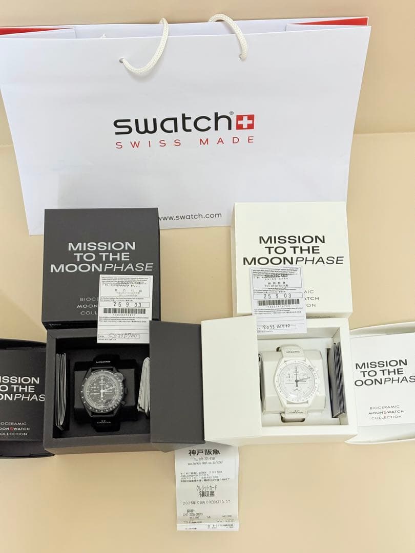 スウォッチ　スヌーピー MISSION TO THE MOONPHASE白黒