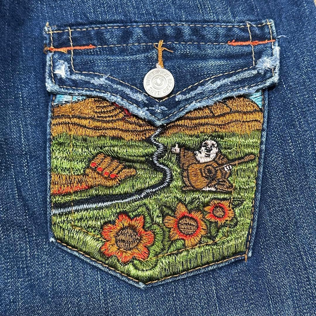 TRUE RELIGION JOEY 刺繍 デニム Y2K フレア