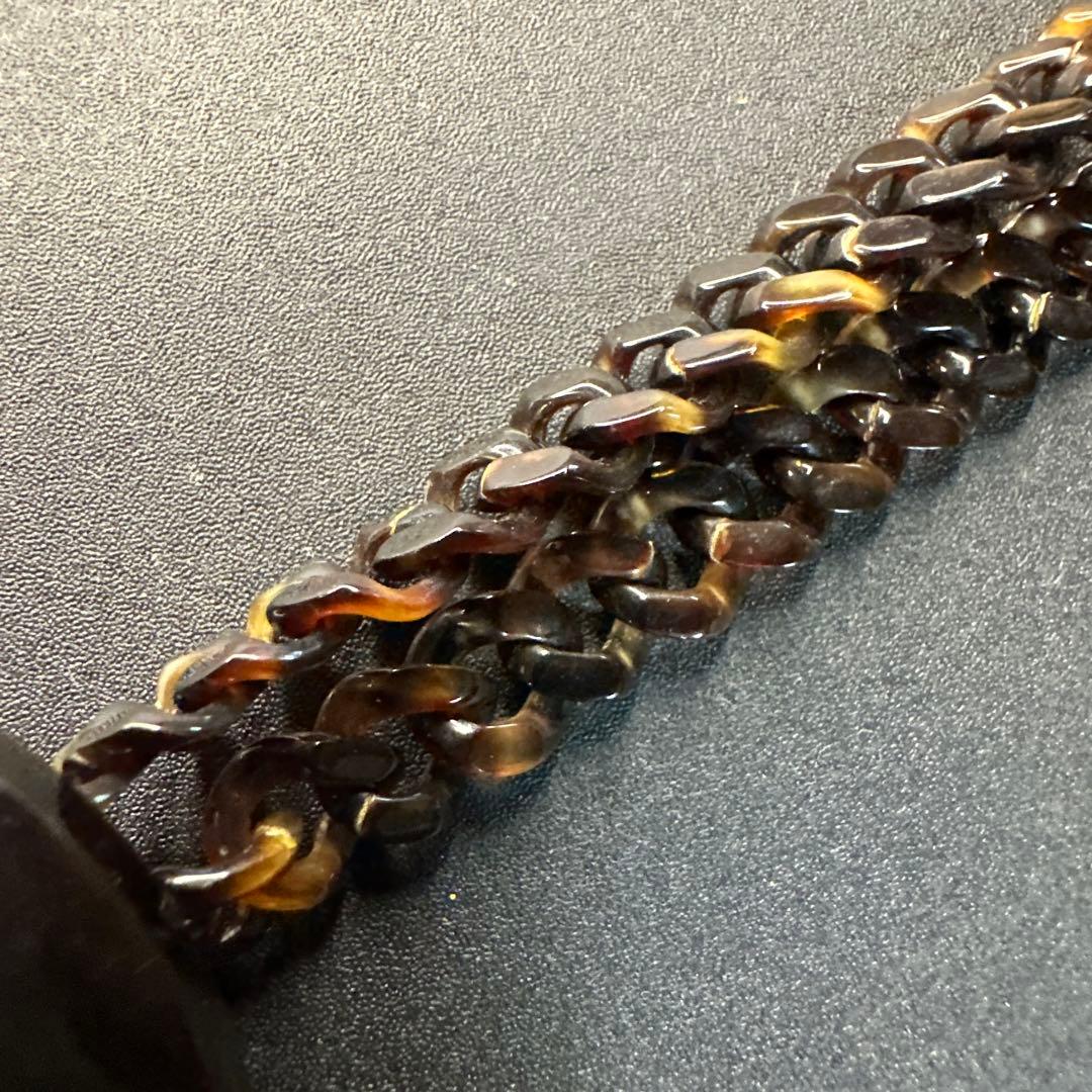 【vintage】川崎川光　作家もの　螺鈿細工　本鼈甲　ブローチ　ペンダント