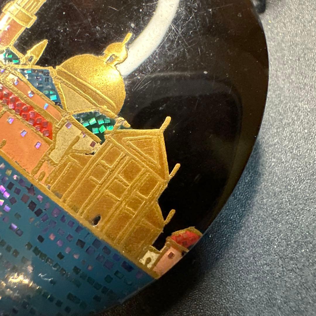 【vintage】川崎川光　作家もの　螺鈿細工　本鼈甲　ブローチ　ペンダント