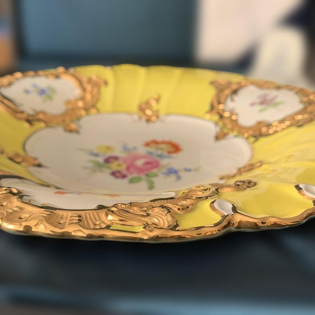 マイセン　bフォーム　黄色　箱有り　プレート　お皿　 ディスプレイプレート