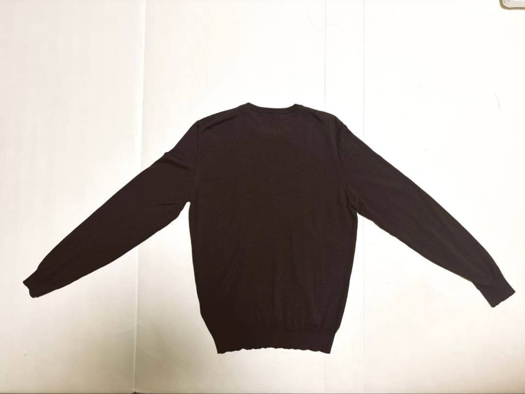 【イタリア製】ドルモア メリノウール クルーネックニット 薄手 ブラウ