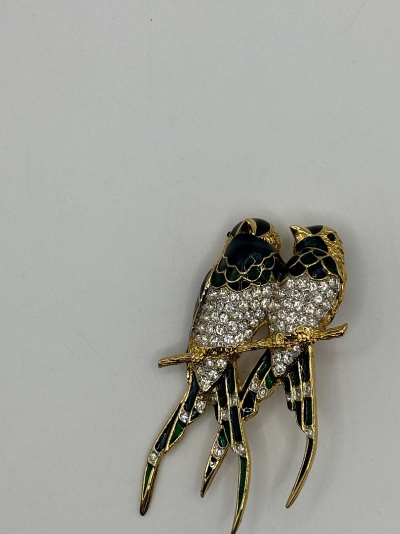 D’ORLAN　ドーラン　ブローチ　小鳥　ヴィンテージ　エナメル　ラインストーン