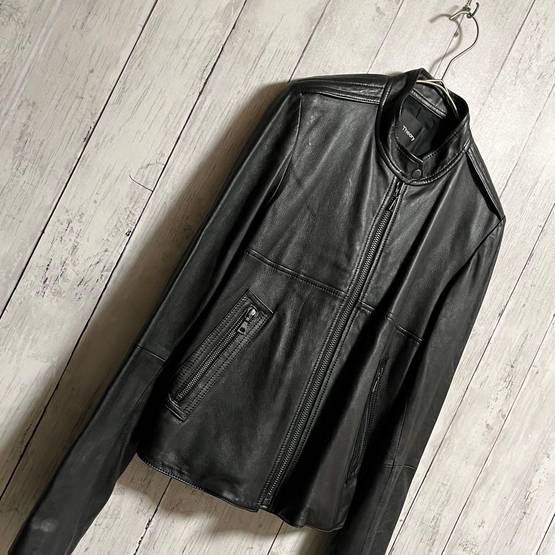 セオリー 羊革 シングル レザージャケット BAVEWICK ブラック S