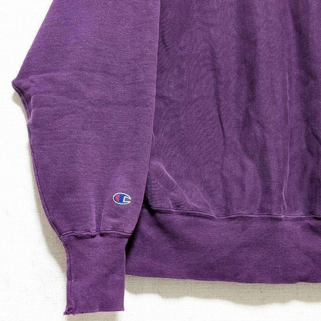 【激レアヴィンテージ古着】90sチャンピオンリバースウィーブIOWAボロ茄子紺