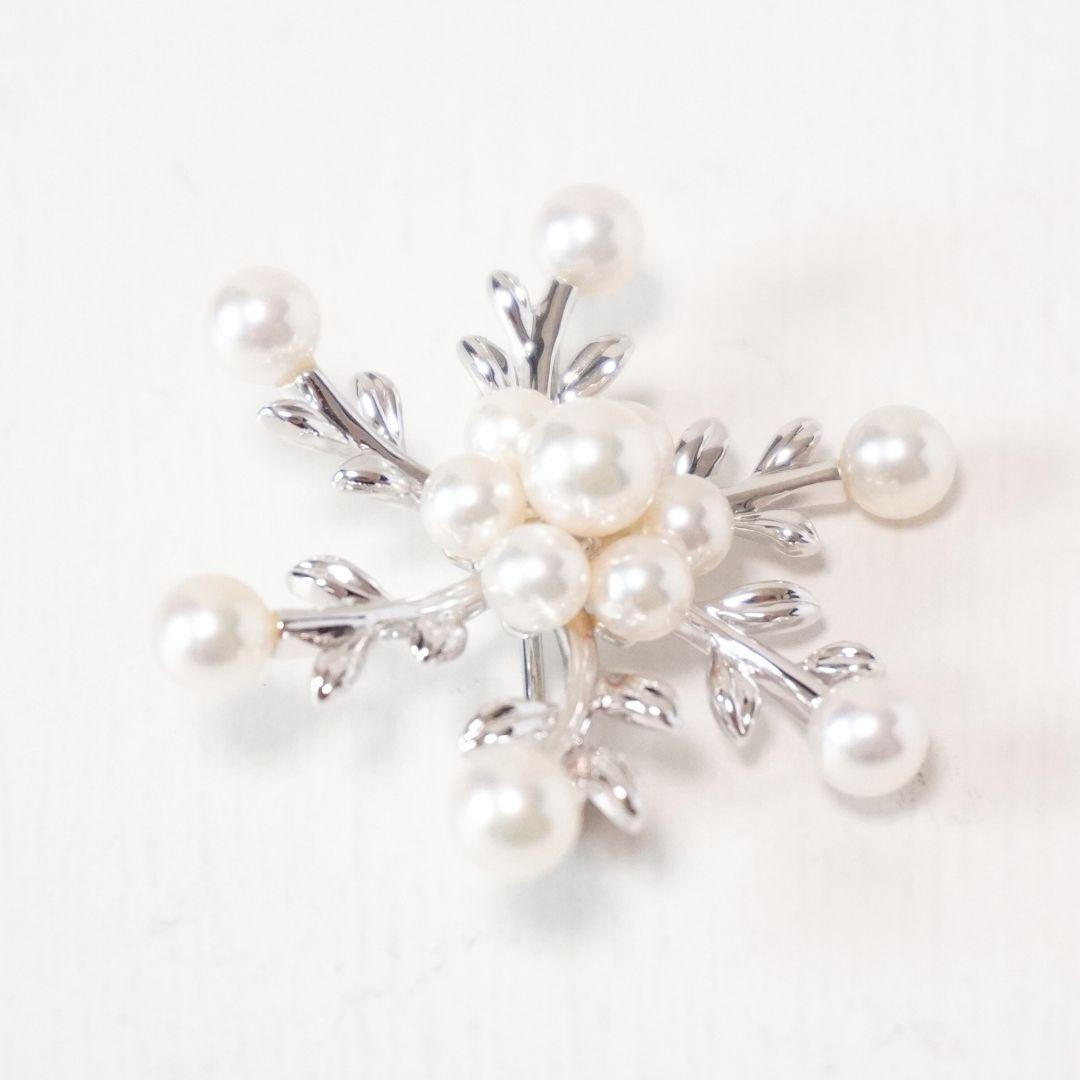 MIKIMOTO ミキモト 雪の結晶 ブローチ
