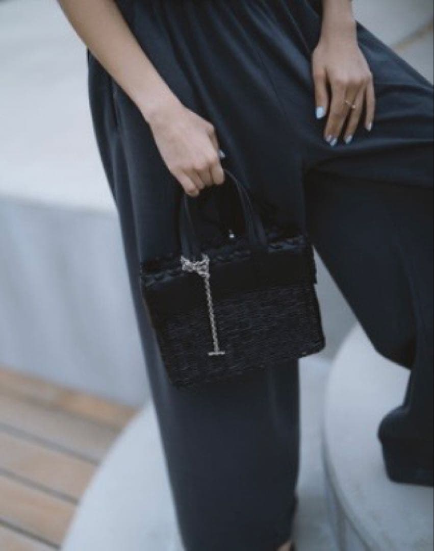 オールブラック ラタン バッグ S ロンハーマン別注　A VACATION