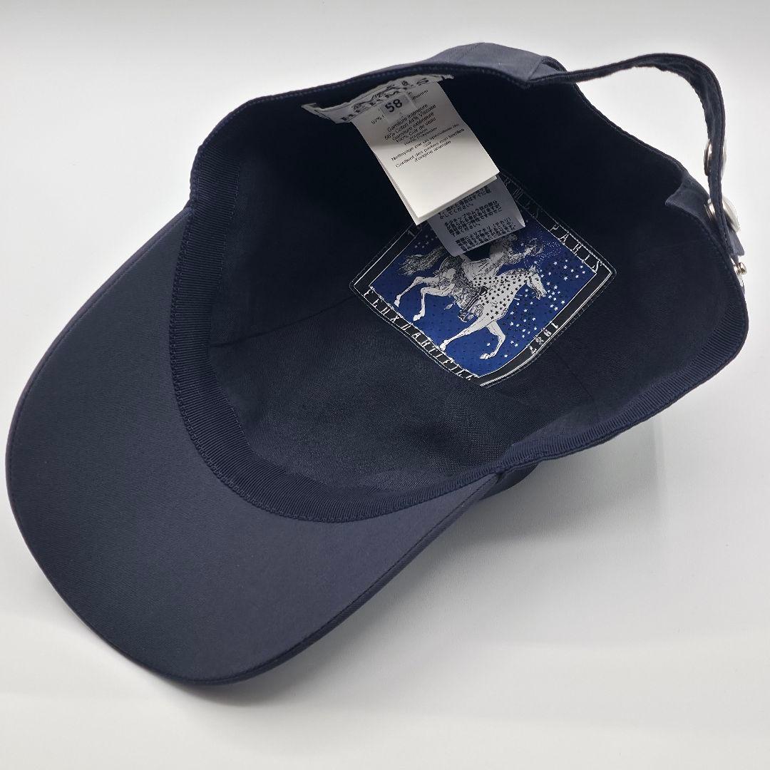 HERMES マイルス Hカット ベースボールキャップ ダークネイビー エルメス
