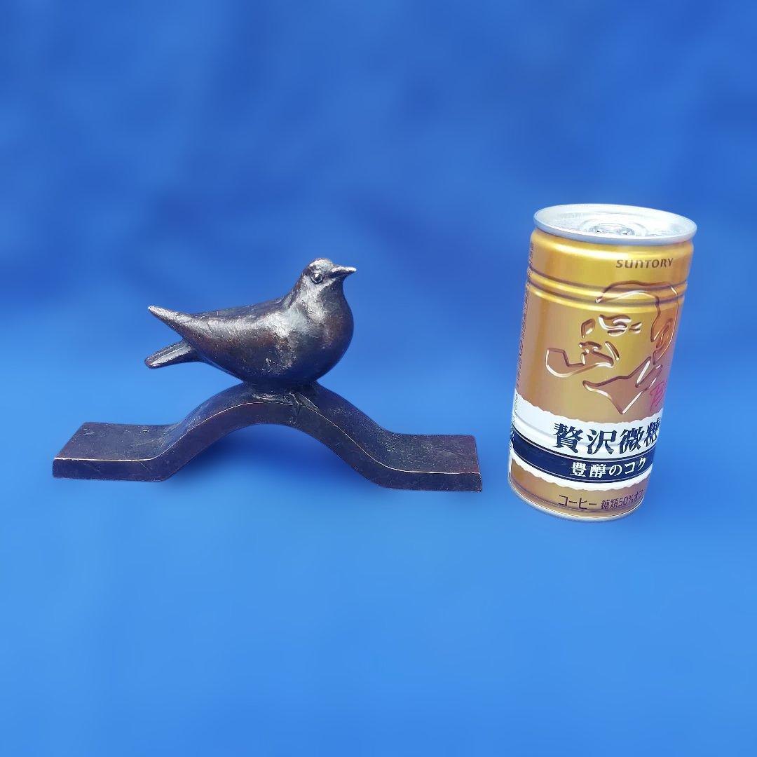 橋本堅太郎　鳩　ハト　文鎮　置物　真鍮製