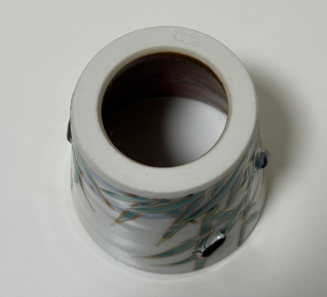 【未使用品】蓋置　色絵　芦と蛍の図