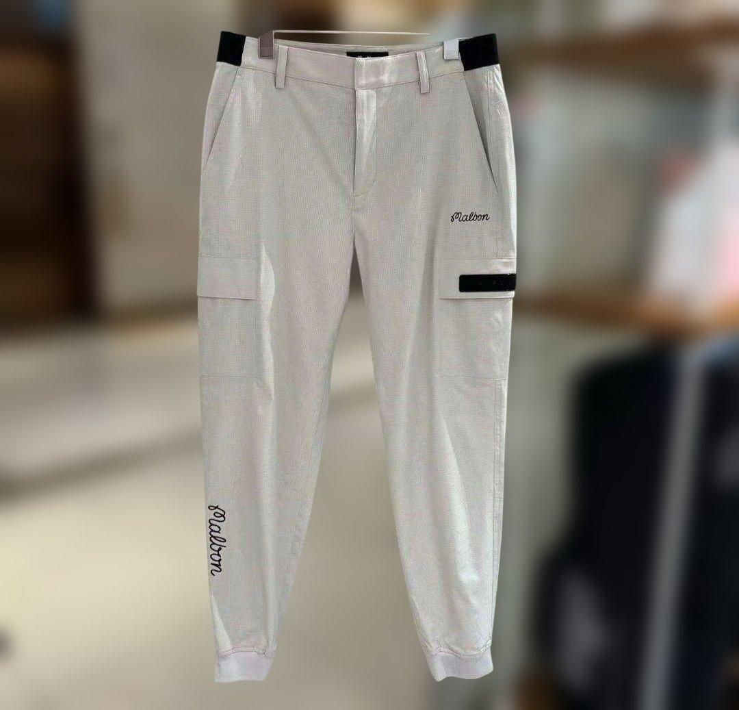 Malbon メンズ ロングパンツ カーゴタイプ ブラック 多サイズ展開 美品⛳