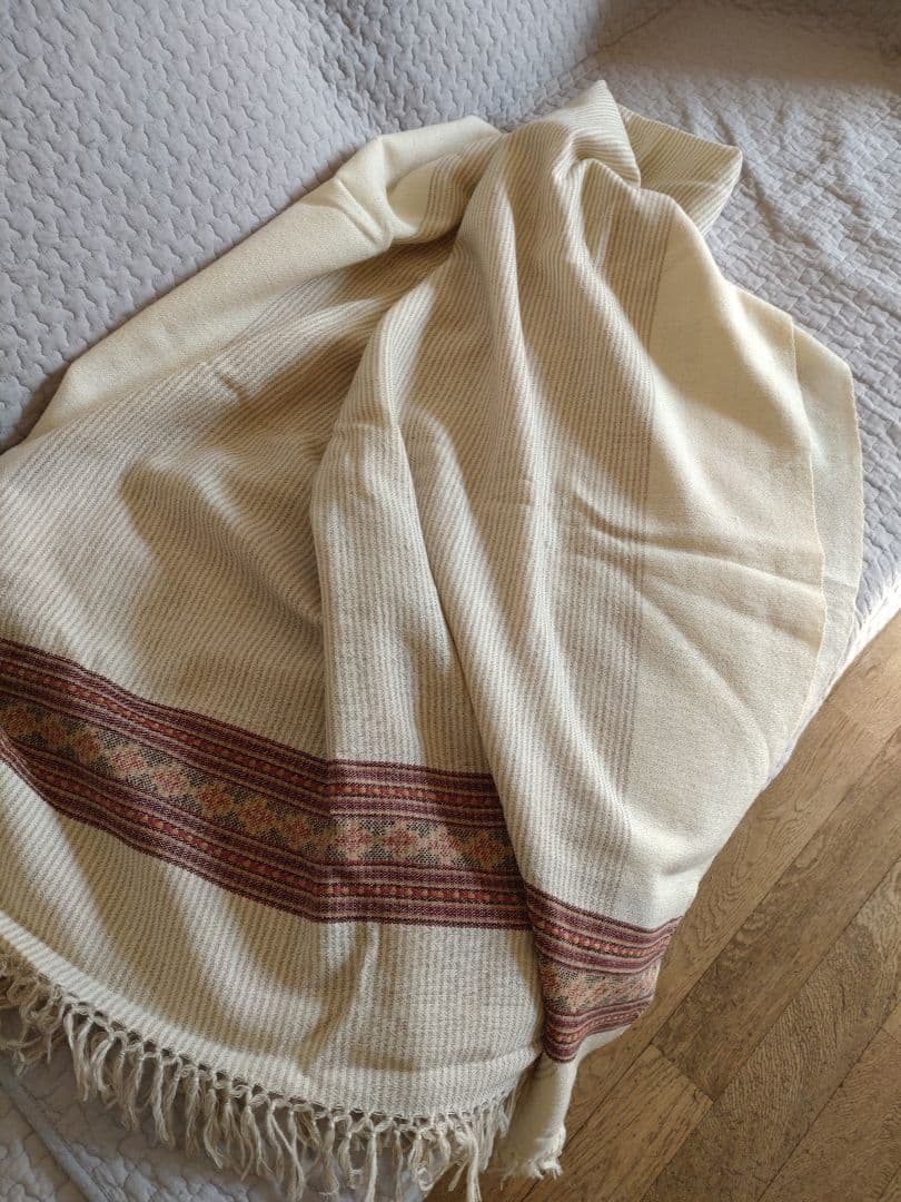ウール インド布 スロー ソファカバー ベッドカバー ブランケット100×210